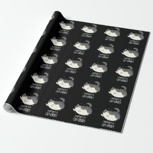 Everyday's A Cat-urday Funny Cat Pun Dark BG Wrapping Paper