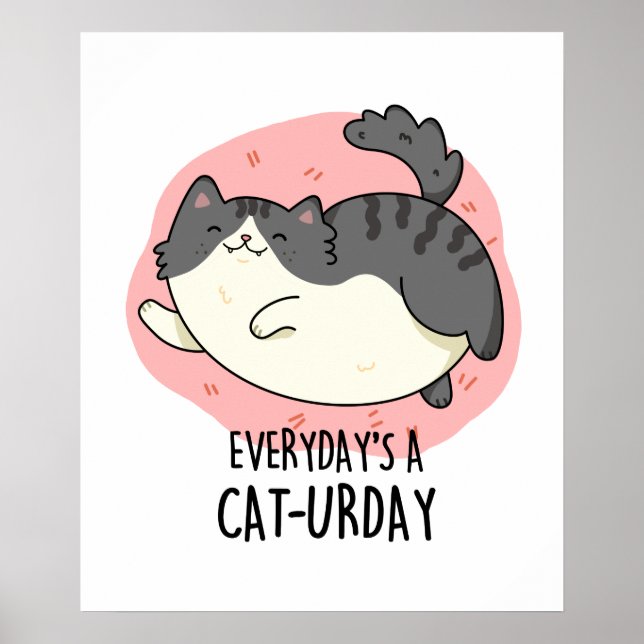 Everyday's A Cat-urday Funny Cat Pun  Poster (Front)