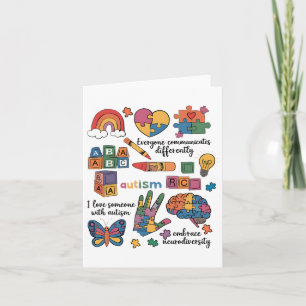 Everyone Communicate Differently Autism Awareness  Card