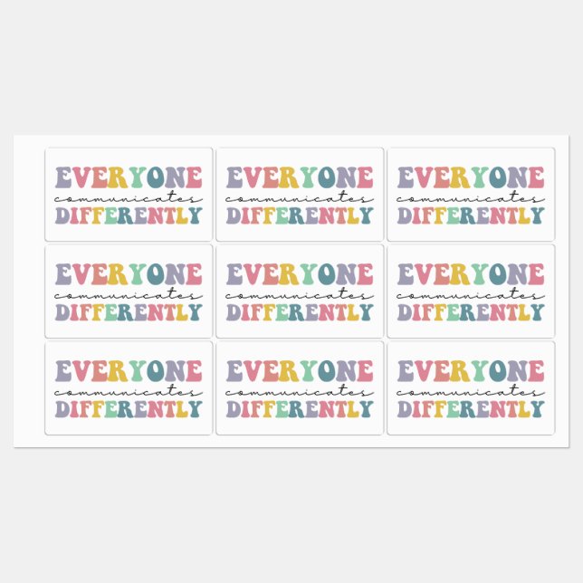 Everyone Communicate Differently, Autism Support (Sheet)