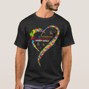 Everyone Communicate Differently Heart Autism Awar T-Shirt