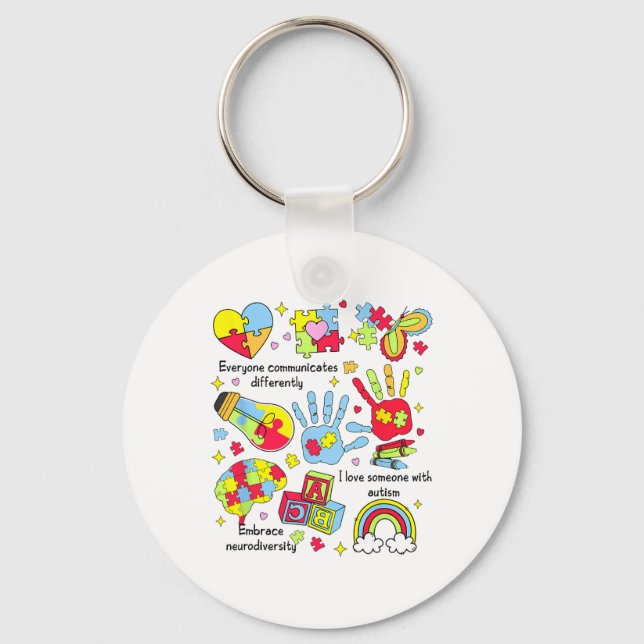 Everyone Communicates Differently1  Key Ring (Front)