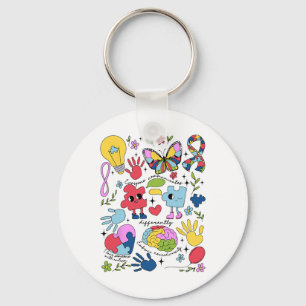 Everyone Communicates Differently Autism Awareness Key Ring