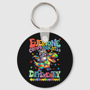 Everyone Communicates Differently Autism Awareness Key Ring