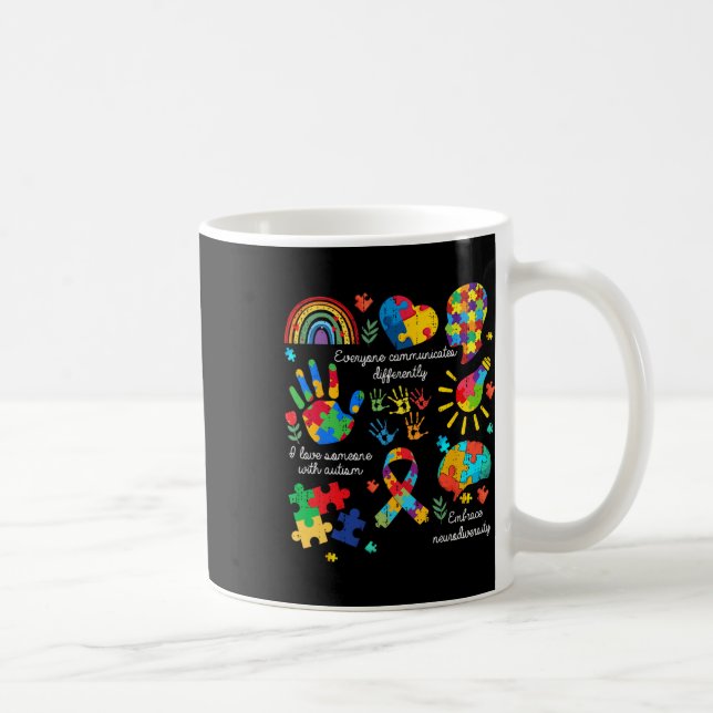 Everyone Communicates Differently Autism Neurodive Coffee Mug (Right)