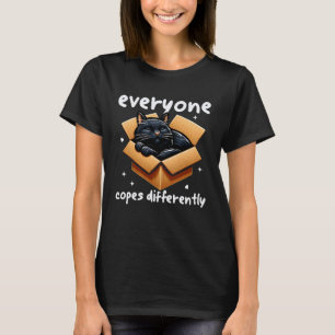 Everyone Copes Differently Cat Napping Funny Menta T-Shirt