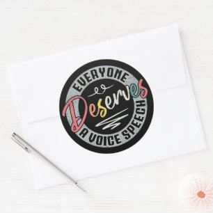 Everyone Deserves A Voice Speech SLP Vintage Classic Round Sticker