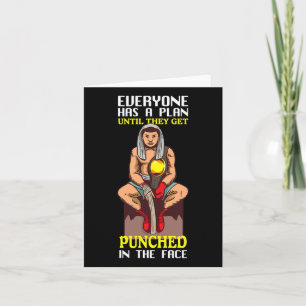 Everyone Has Plan Until Get Punched Boxing Fight T Card