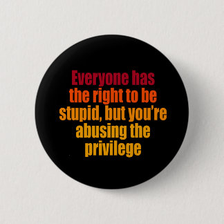 Everyone has the right to be stupid 6 cm round badge