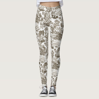 Everyone In Harmony Toile de Jouy (natural ink) Leggings