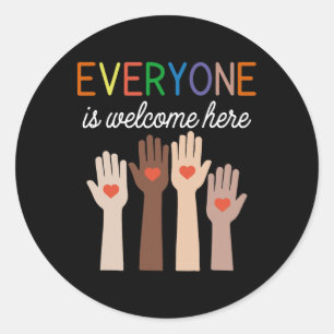 Everyone Is Welcome Here 2  Classic Round Sticker