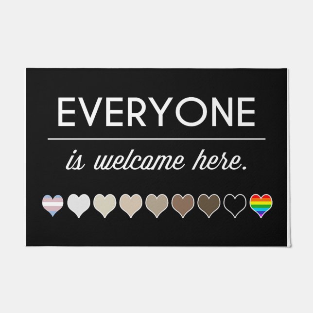 Everyone Is Welcome Here Black Rug (Front)