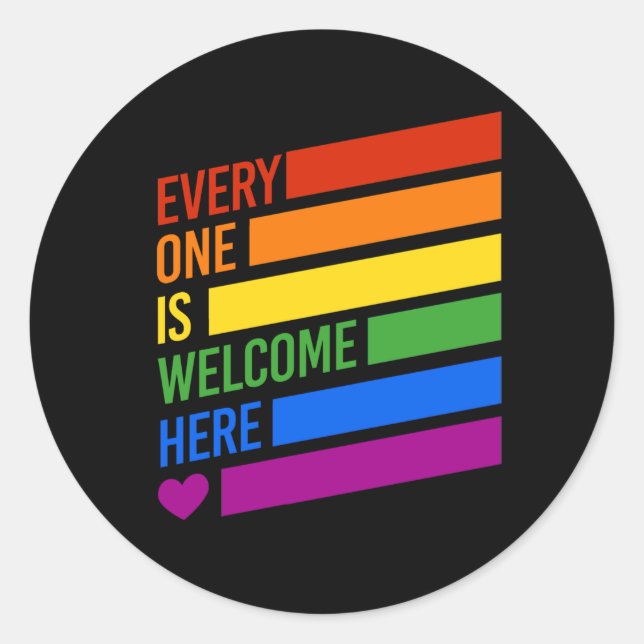 Everyone is Welcome Here Classic Round Sticker (Front)