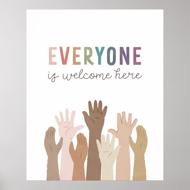 Everyone Is Welcome Here Classroom Decor (Front)