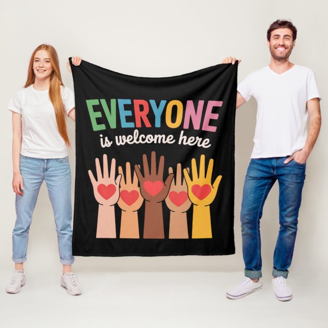Everyone Is Welcome Here Fleece Blanket (In Situ)