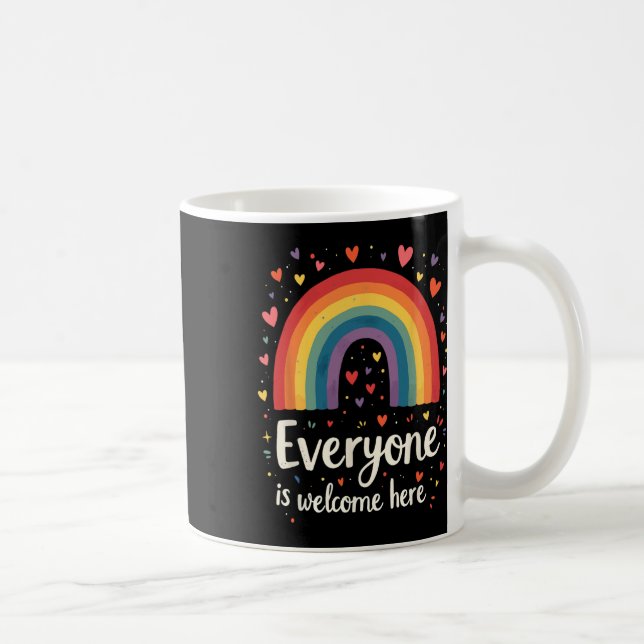 Everyone Is Welcome Here Idaho Educator Pride Rain Coffee Mug (Right)