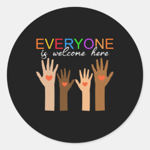 Everyone Is Welcome Here Idaho Teacher 13 Classic Round Sticker