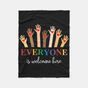 Everyone Is Welcome Here Idaho Teacher 15 Fleece Blanket