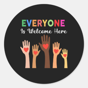 Everyone Is Welcome Here Idaho Teacher _1 Classic Round Sticker