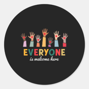 Everyone Is Welcome Here Idaho Teacher 23 Classic Round Sticker