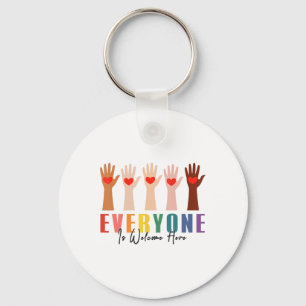 Everyone Is Welcome Here Idaho Teacher 24  Key Ring