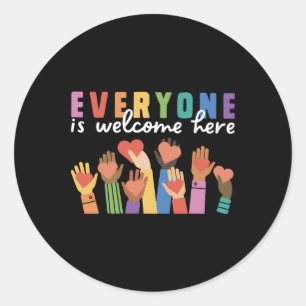Everyone Is Welcome Here Idaho Teacher 27 Classic Round Sticker
