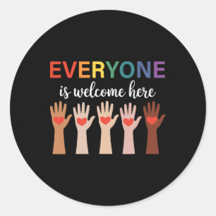 Everyone Is Welcome Here Idaho Teacher 3  Classic Round Sticker