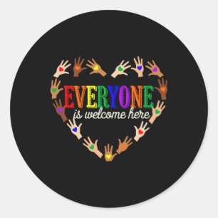 Everyone Is Welcome Here Idaho Teacher 40 Classic Round Sticker
