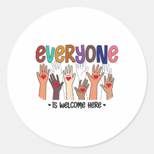 Everyone Is Welcome Here Idaho Teacher 47 Classic Round Sticker
