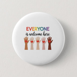 Everyone Is Welcome Here Idaho Teacher 4  6 Cm Round Badge