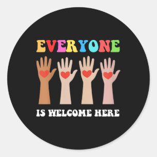 Everyone Is Welcome Here Idaho Teacher 53 Classic Round Sticker
