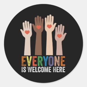 Everyone Is Welcome Here Idaho Teacher 54  Classic Round Sticker