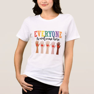 Everyone Is Welcome Here Idaho Teacher 56 Tri-Blend Shirt