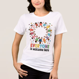 Everyone Is Welcome Here Idaho Teacher 61 Tri-Blend Shirt