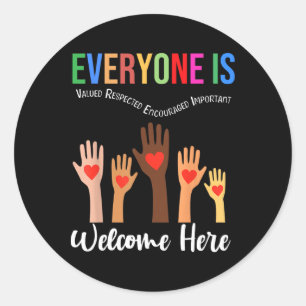 Everyone Is Welcome Here Idaho Teacher 62 Classic Round Sticker
