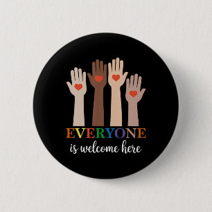 Everyone Is Welcome Here Idaho Teacher 73  6 Cm Round Badge