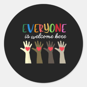 Everyone Is Welcome Here Idaho Teacher 75  Classic Round Sticker