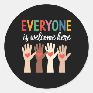 Everyone Is Welcome Here Idaho Teacher 9 Classic Round Sticker