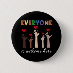 Everyone Is Welcome Here Idaho Teacher Boys Girls 6 Cm Round Badge