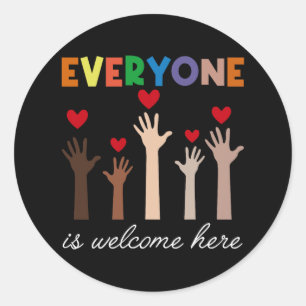 Everyone Is Welcome Here Idaho Teacher Boys Girls Classic Round Sticker