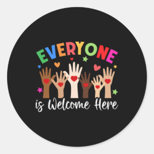 Everyone Is Welcome Here Idaho Teacher Classic Round Sticker