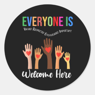 Everyone Is Welcome Here Idaho Teacher Classic Round Sticker