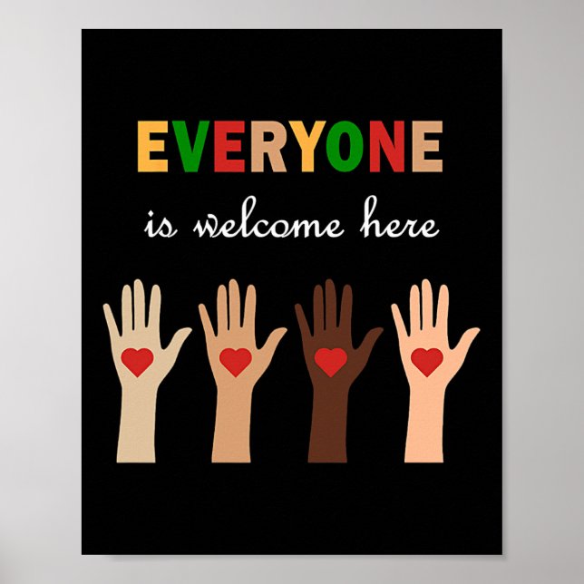 Everyone Is Welcome Here Idaho Teacher Equality Di Poster (Front)