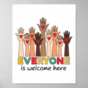 Everyone Is Welcome Here Idaho Teacher Fist Hand S Poster