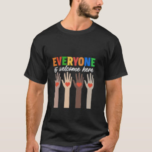 Everyone Is Welcome Here Idaho Teacher Hand Suppor T-Shirt