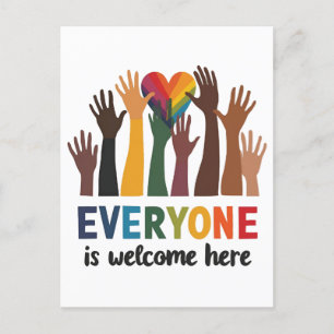 Everyone Is Welcome Here Idaho Teacher Holiday Postcard
