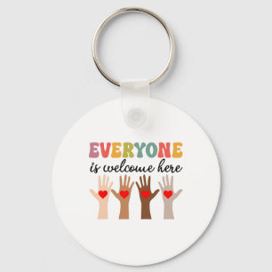Everyone Is Welcome Here Idaho Teacher Men Women Key Ring