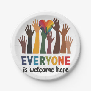 Everyone Is Welcome Here Idaho Teacher Paper Plate