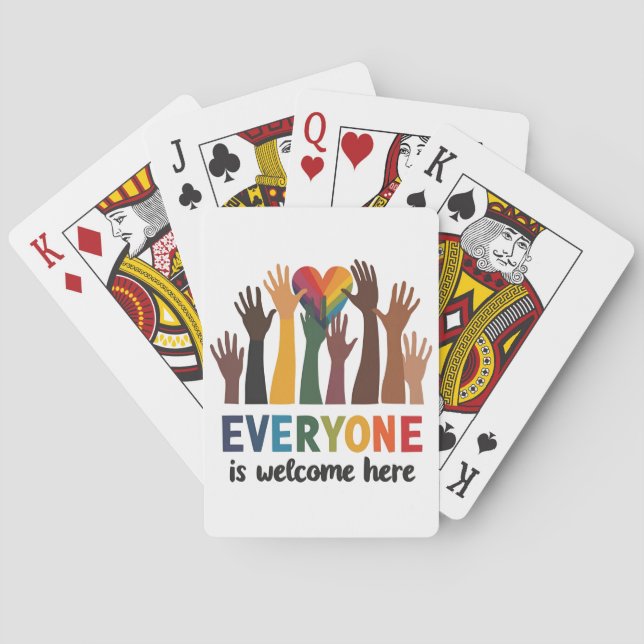 Everyone Is Welcome Here Idaho Teacher Playing Cards (Back)