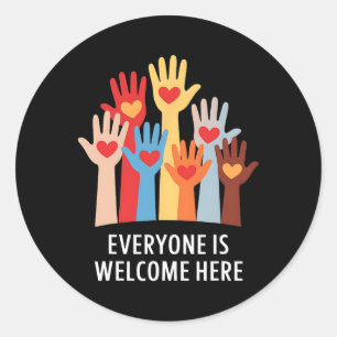 Everyone Is Welcome Here Idaho Teacher Remove Welc Classic Round Sticker